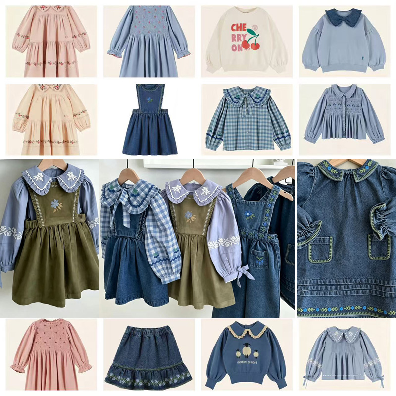 Winter Clothing Kids Sale - พรีออเดอร์ ชุดเดรสเด็กผู้หญิง EM ฤดูใบไม้ร่วง 2026 ชุดแฟชั่นเด็ก