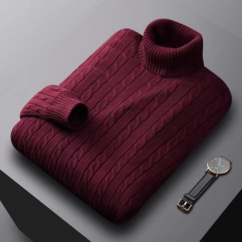 Winter Clothing Options - เสื้อสเวตเตอร์ผู้ชายทรงเข้ารูป รุ่นอเนกประสงค์ อุ่น นุ่ม สวมใส่สบาย คอสูง