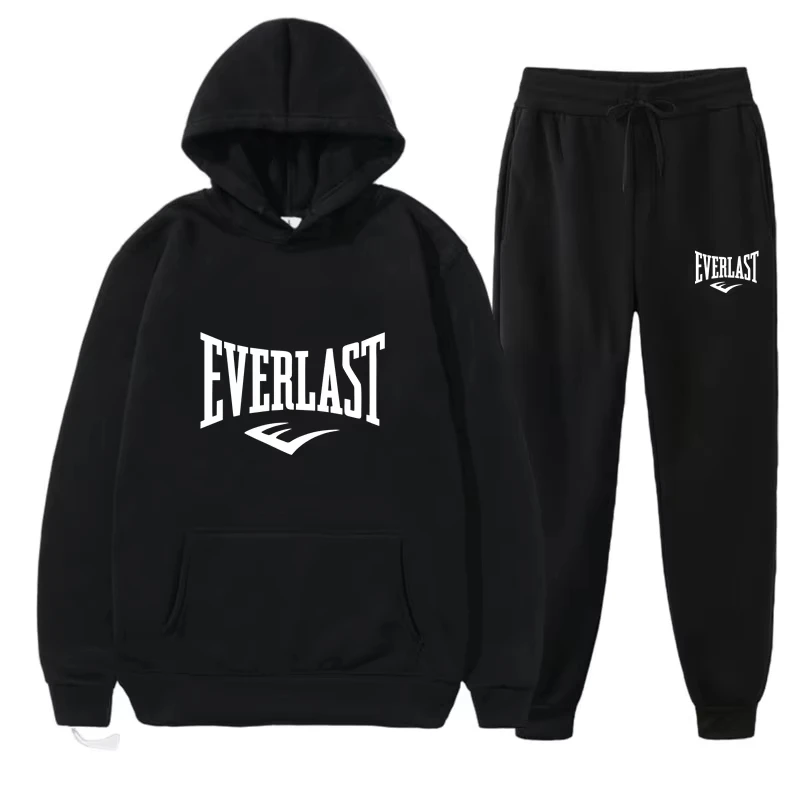 Clothing Style Winter - ชุดกีฬาผู้ชาย EVERLAST ชุดออกกำลังกาย ชุดวิ่ง ชุดกีฬาพร้อมสายรัด ชุดฮู้ดดี้ฤดูใบไม้ร่วง_ฤดูหนาว