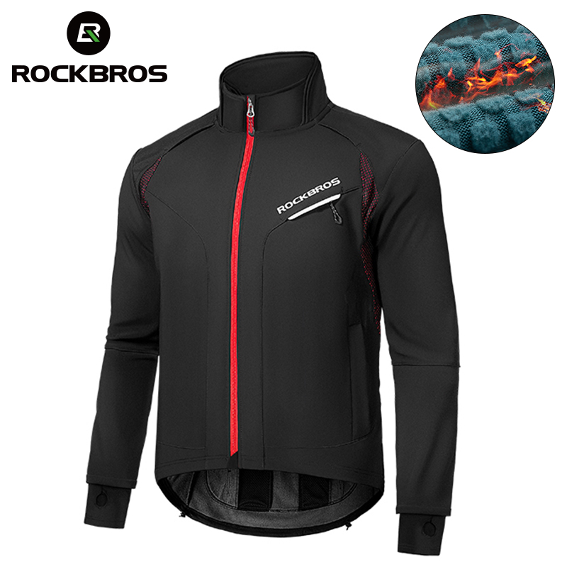 Winter Clothing Pinterest - ROCKBROS ฤดูหนาวอุ่นจักรยานแจ็คเก็ต Windproof จักรยานขนแกะเสื้อผู้ชายผู้หญิง MTB กีฬาขี่จักรยานเสื้อแจ็คเก็ต