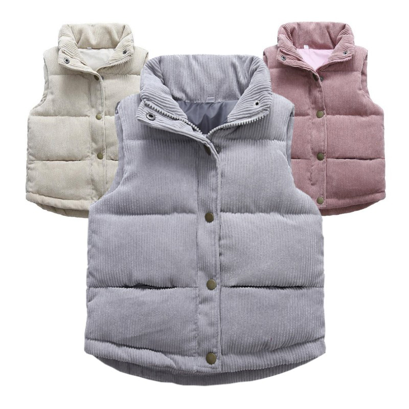 Winter Clothing Boys - เสื้อกั๊กผ้าลูกฟูกสำหรับเด็กเด็กหญิงเด็กชายใหม่แจ็กเก็ตอุ่นหนาเสื้อกั๊กสำหรับเด็กฤดูใบไม้ร่วงกลางแจ้งฤดูหนาว busana Casual กีฬาใหม่