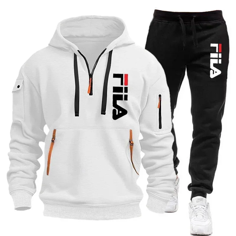 Winter Clothing Hoodie - ชุดเซ็ตเสื้อฮู้ดซิปหลายกระเป๋า+กางเกงขายาวสำหรับผู้ชาย คอลเลคชั่นฤดูใบไม้ร่วงและฤดูหนาวปี 2026 ชุดลำลองสไตล์สปอร์ตสำหรับผู้ชาย