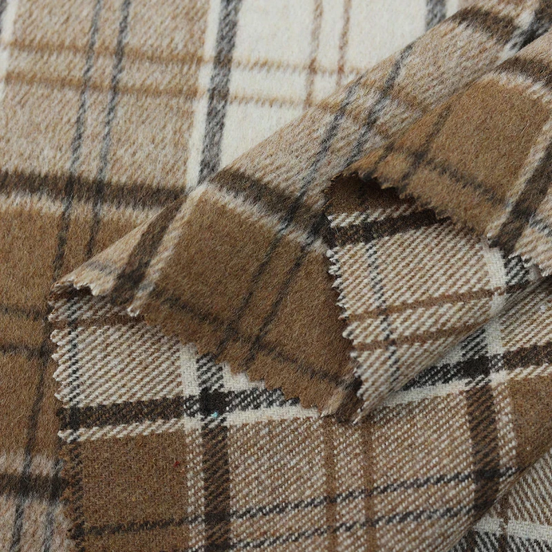 Winter Clothing Material - 100x148 ซม. ผ้าขนสัตว์ลายสก๊อตหนานุ่มสไตล์วินเทจ DIY เสื้อแจ็คเก็ต เสื้อโค้ท