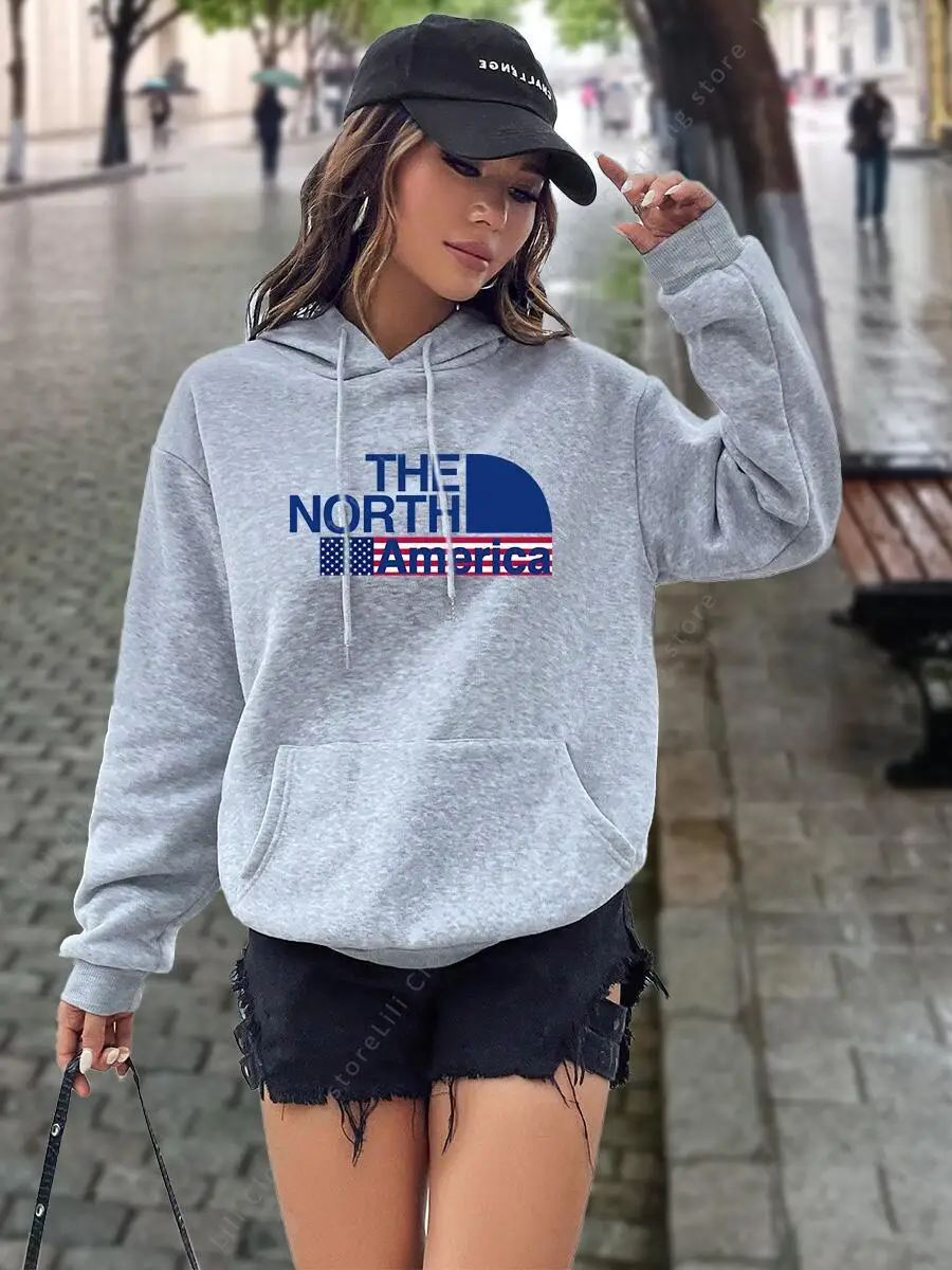 Winter Clothing Aesthetic - เสื้อฮู้ดผู้หญิง พิมพ์ลายกราฟิกตัวอักษร สตรีทแวร์ ดีไซน์หรูหรา แฟชั่นวัยรุ่น ทันสมัย