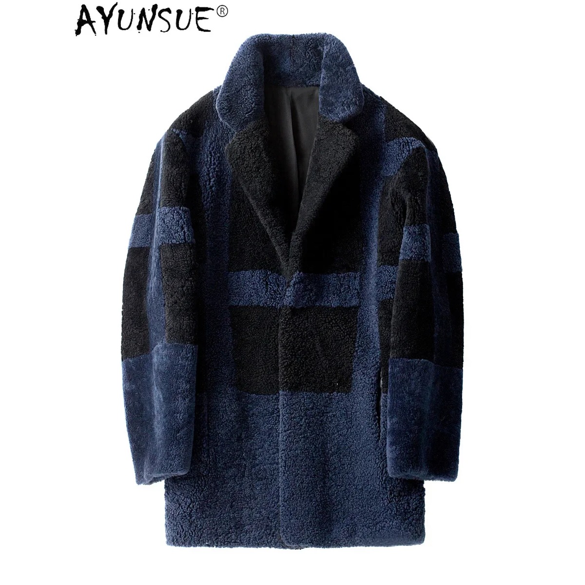 Winter Clothing Korean - AYUNSUE 2025 เสื้อผ้าผู้ชายฤดูหนาวเสื้อแจ็คเก็ตผู้ชายเสื้อขนสัตว์ 100% แกะShearlingแจ็คเก็ตบุรุษเกาหลีWarm Parkas