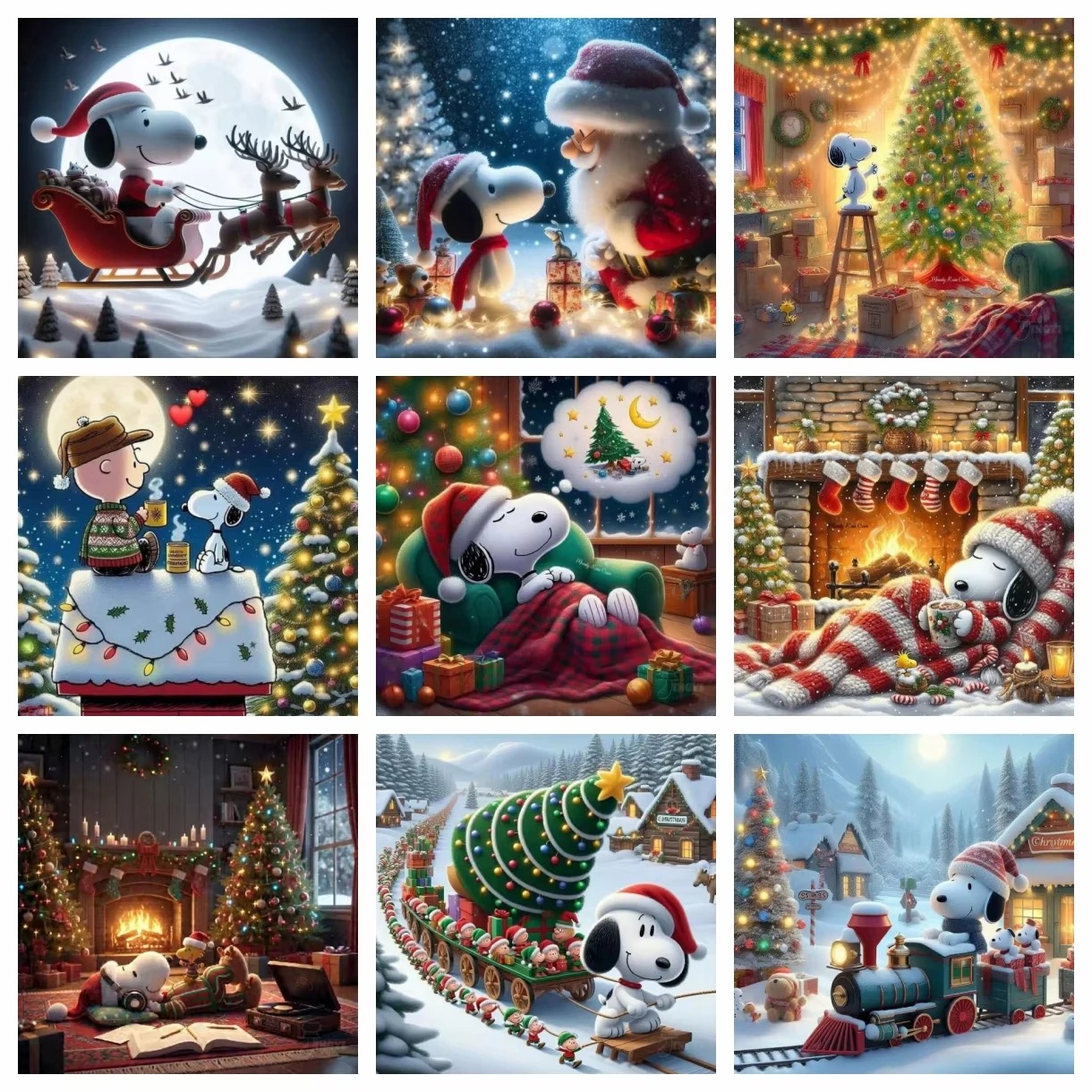 Winter Clothing Pinterest - ภาพวาดเพชรสนูปปี้ คริสต์มาสฤดูหนาวปี 2026 งานปักครอสติชแบบเต็มชุด DIY ของตกแต่งบ้าน