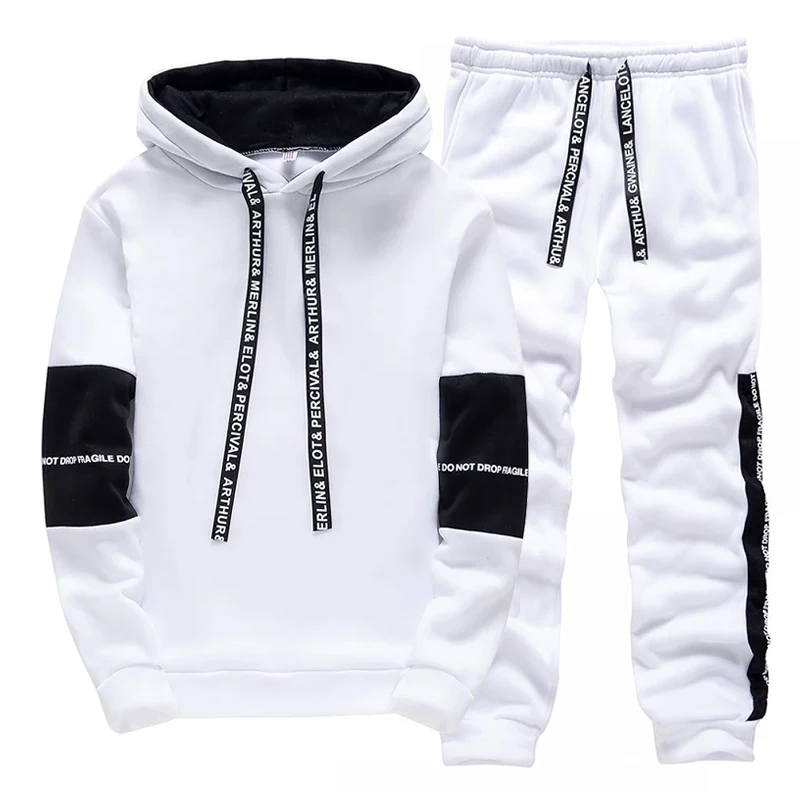 ชุดวอร์มผู้ชายสีขาวดำ แฟชั่นลำ - Winter Clothing Hoodie บทวิจารณ์และราคา