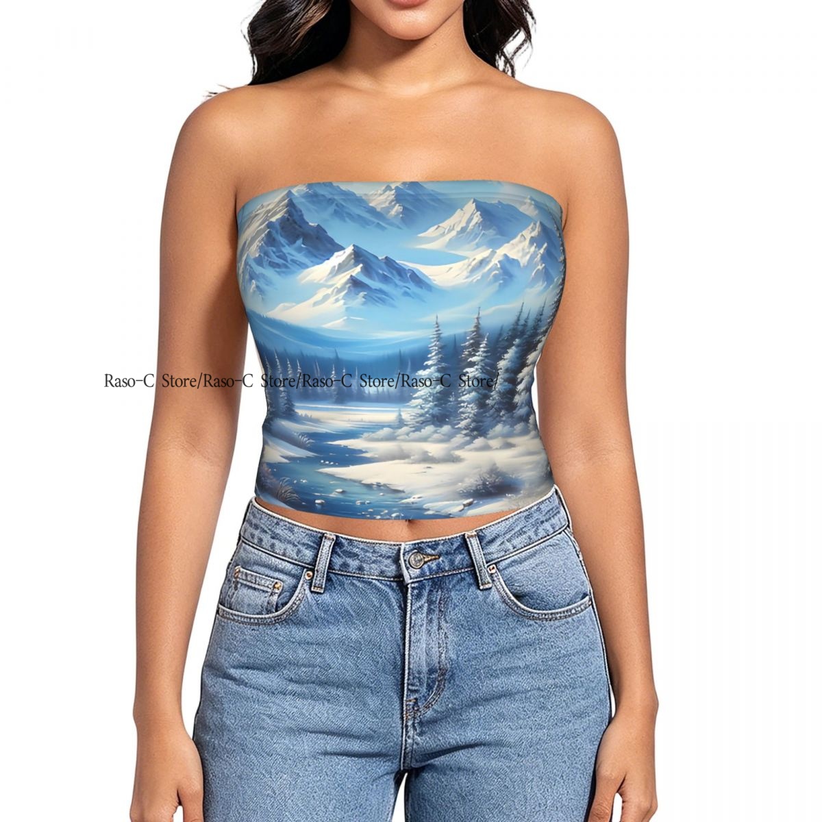 เสื้อครอปทรงสลิมแบบไม่มีสายสำห - Winter Clothing Youtube บทวิจารณ์และราคา
