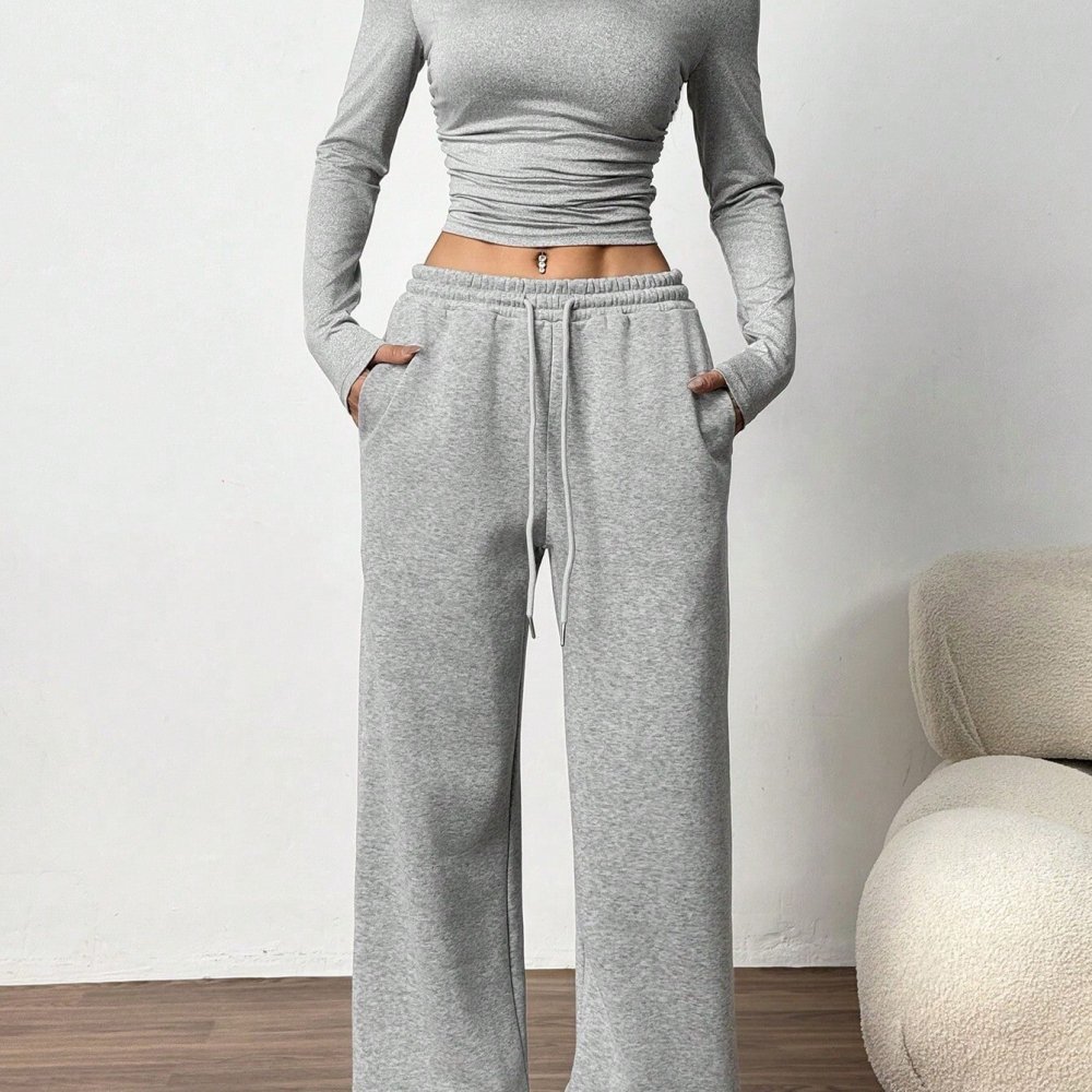 ชุดลำลองผู้หญิงสองชิ้น เสื้อแข - Winter Clothing Korean บทวิจารณ์และราคา