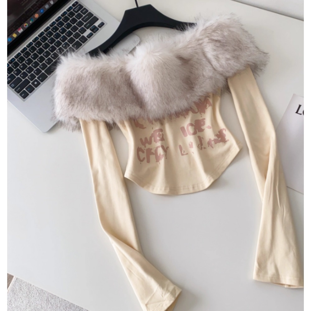 เสื้อยืดแขนยาววินเทจ คอเฉียง ล - Winter Clothing Korean บทวิจารณ์และราคา