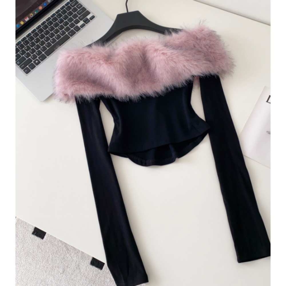 เสื้อยืดแขนยาววินเทจ คอเฉียง ล - Winter Clothing Korean บทวิจารณ์และราคา