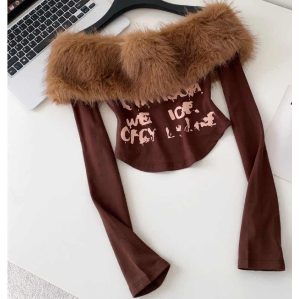 เสื้อยืดแขนยาววินเทจ คอเฉียง ล - Winter Clothing Korean บทวิจารณ์และราคา