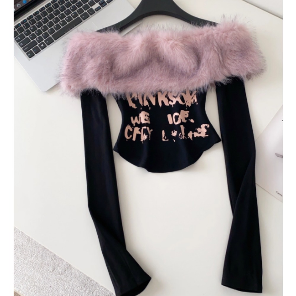 เสื้อยืดแขนยาววินเทจ คอเฉียง ล - Winter Clothing Korean บทวิจารณ์และราคา