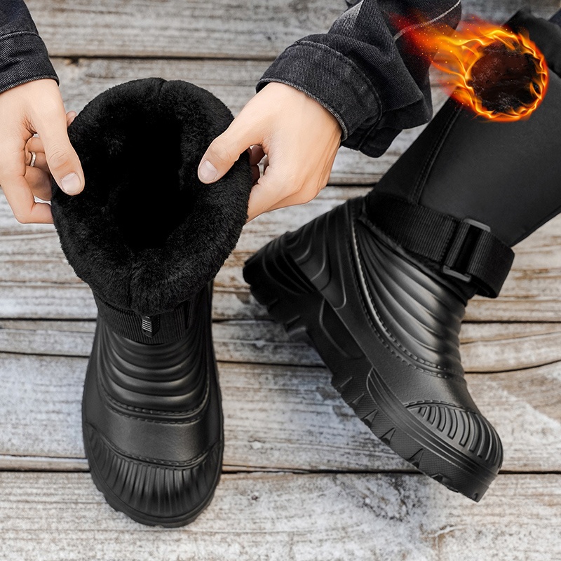 รองเท้าบูทหิมะใหม่สำหรับผู้ชาย - Winter Clothing Material บทวิจารณ์และราคา