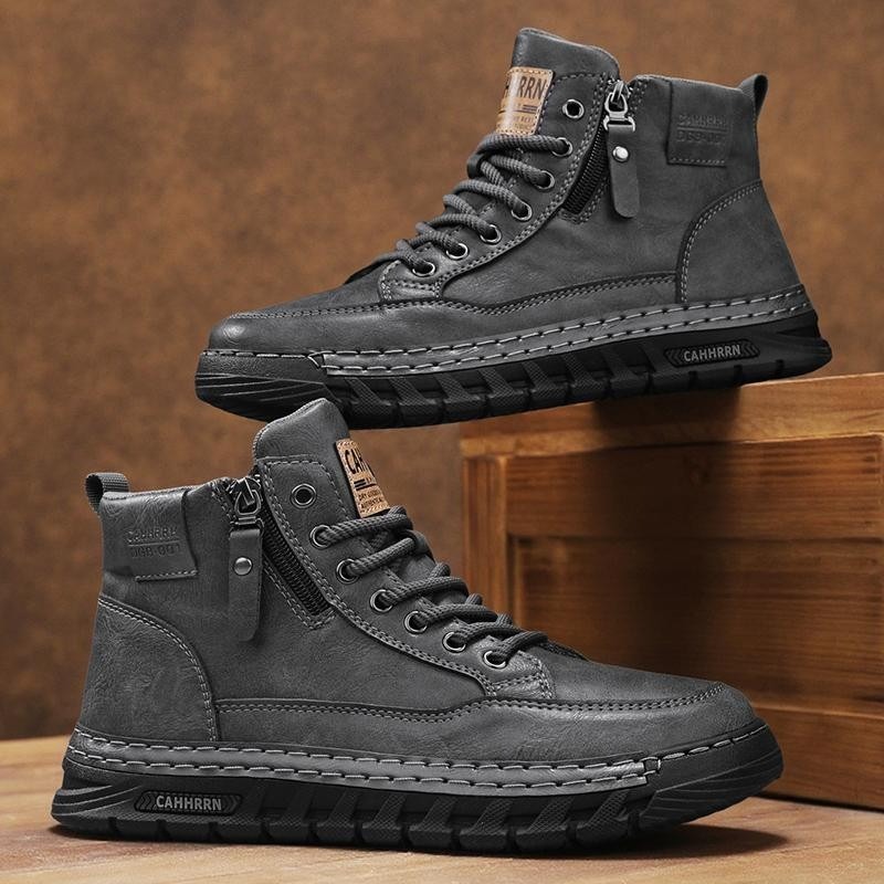 รองเท้าบูทหุ้มข้อหนังผู้ชาย รอ - Winter Clothing Material บทวิจารณ์และราคา