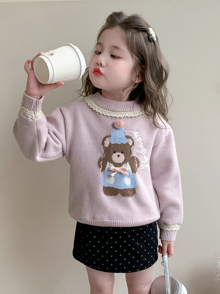 เสื้อกันหนาวเด็กผู้หญิงลายหมีห - Winter Under Clothing บทวิจารณ์และราคา