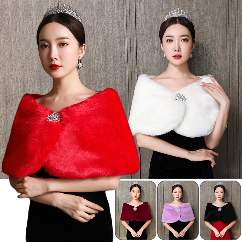 ผู้หญิงผ้าคลุมไหล่เจ้าสาวงานแต - Winter Clothing Stores บทวิจารณ์และราคา