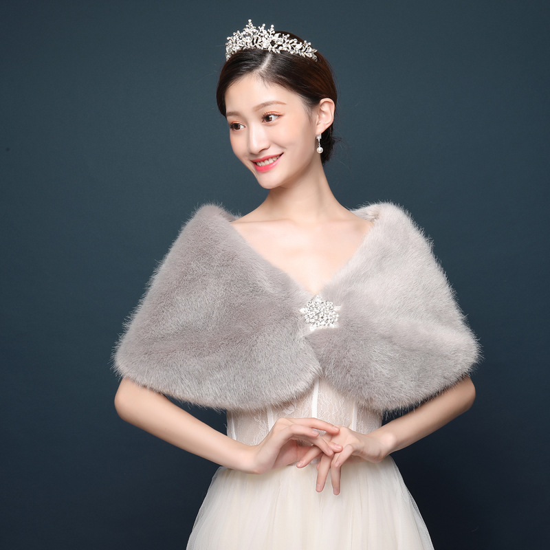ผู้หญิงผ้าคลุมไหล่เจ้าสาวงานแต - Winter Clothing Stores บทวิจารณ์และราคา